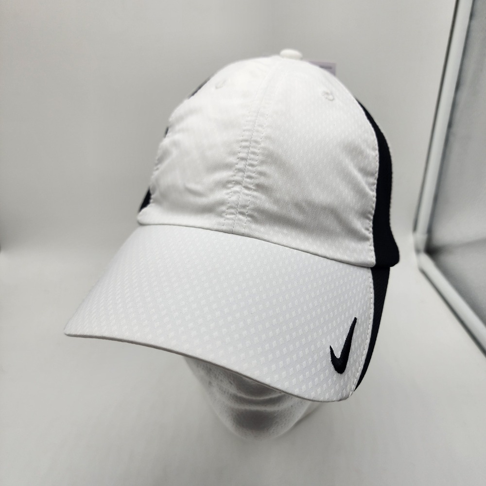 Nike Sphere Dry Performance Golf Cap Unisex ML White Black Adjustable Hat
